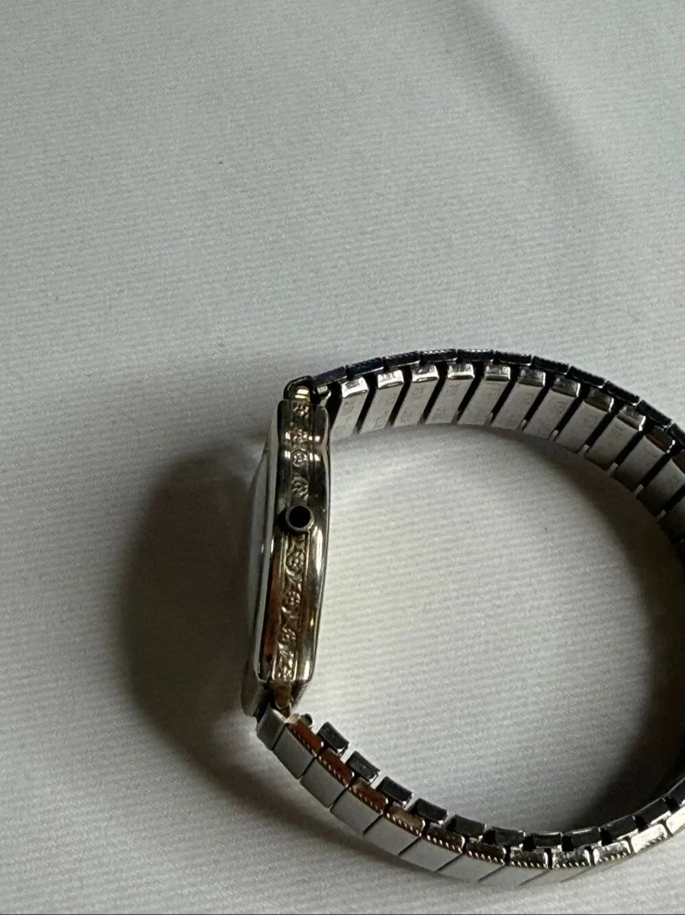 Vintage Elgin Ladies Art Deco Wrist Watch Silver Tone Engraved Untested